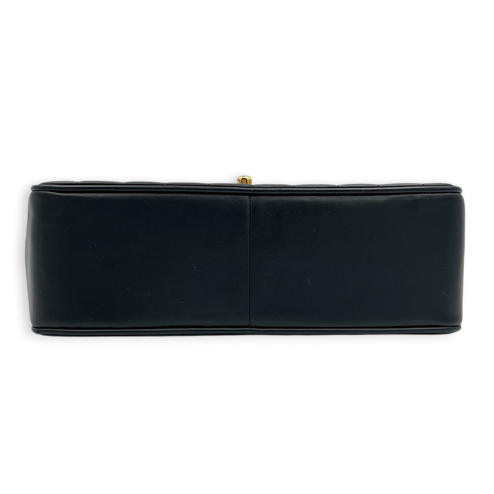 CC Vintage Chevron Envelope Flap Shoulder Bag Black in Lambskin, Gold hardware