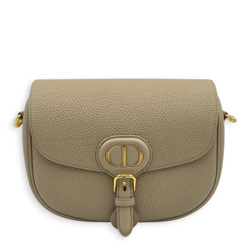 Bobby Crossbody Bag Medium Beige in Calfskin, Gold hardware