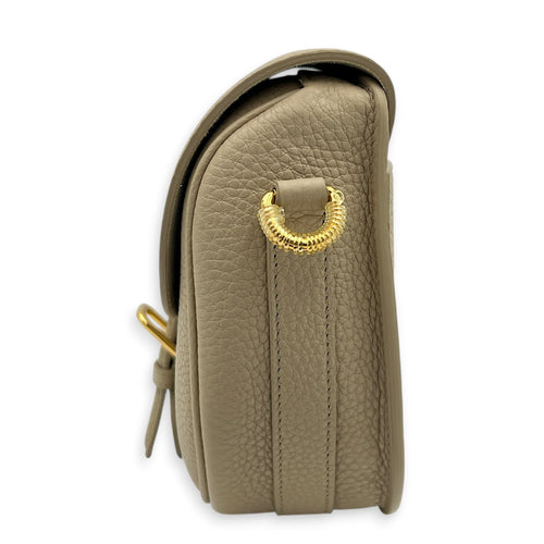 Bobby Crossbody Bag Medium Beige in Calfskin, Gold hardware