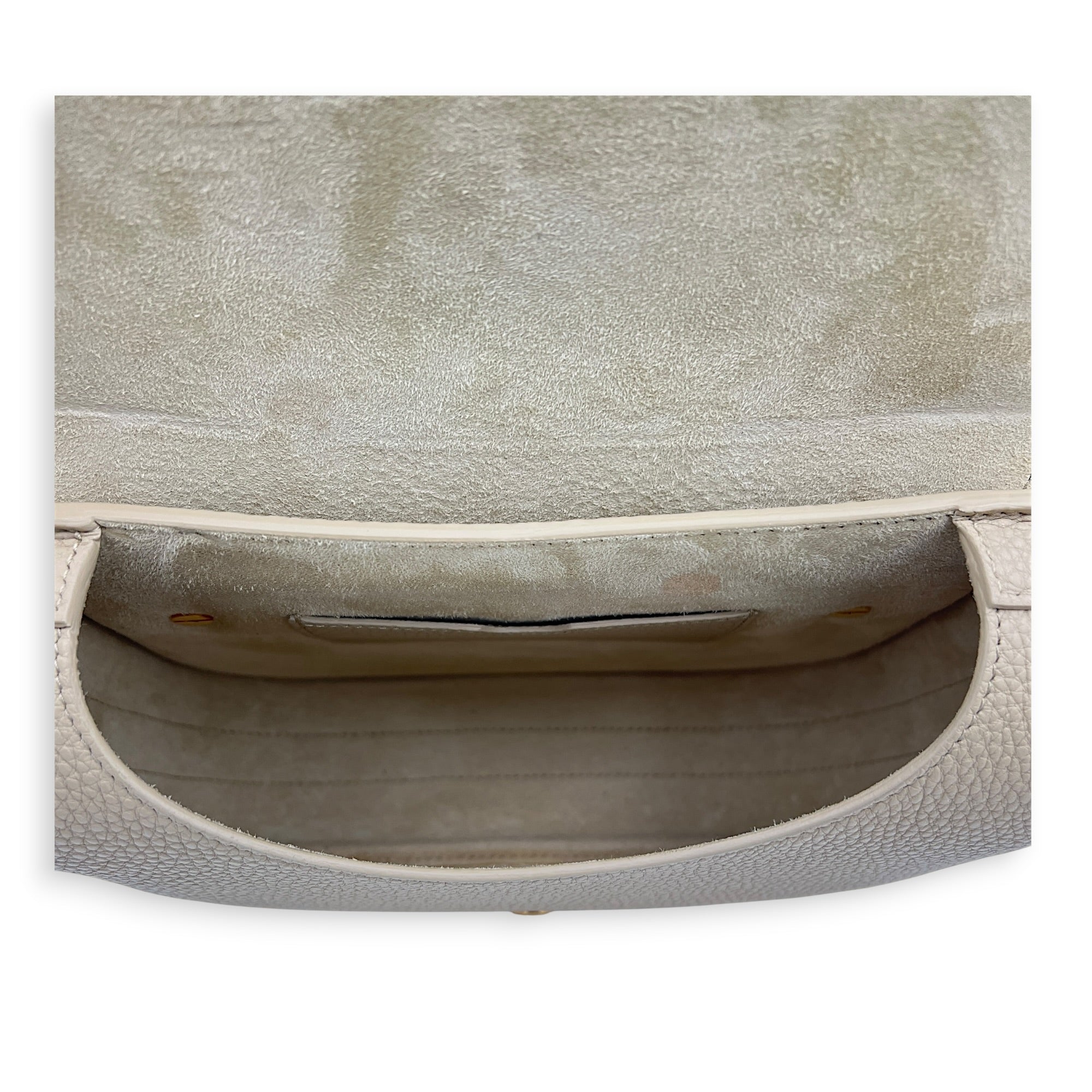 Bobby Crossbody Bag Medium Beige in Calfskin, Gold hardware