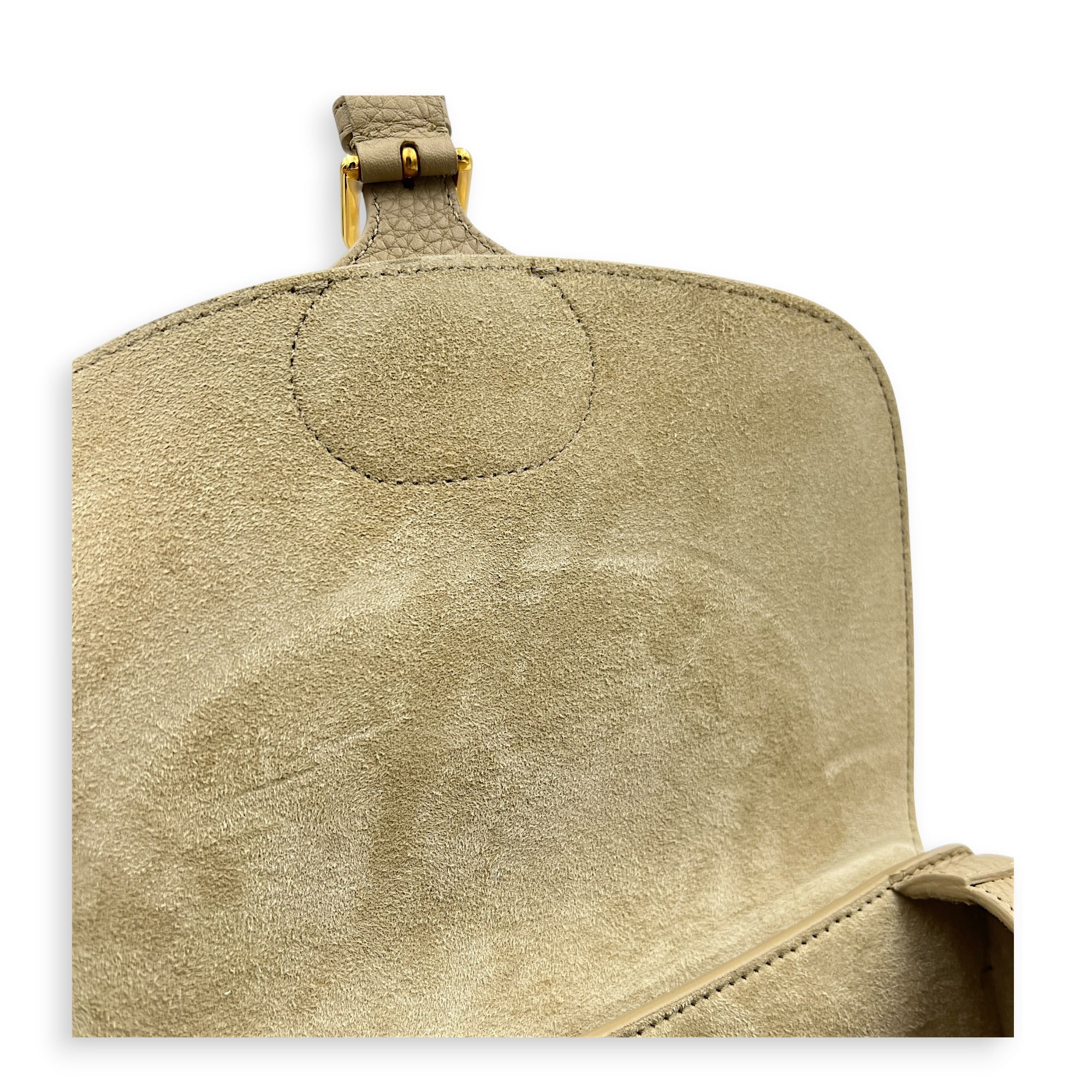 Bobby Crossbody Bag Medium Beige in Calfskin, Gold hardware