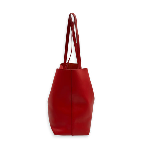 Cabas Red Tote Bag in Calfskin, Gold hardware