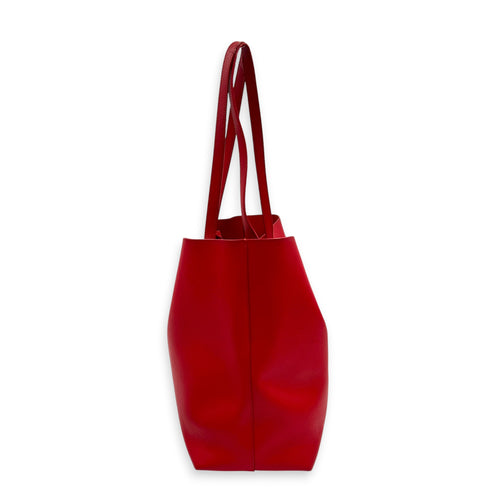 Cabas Red Tote Bag in Calfskin, Gold hardware