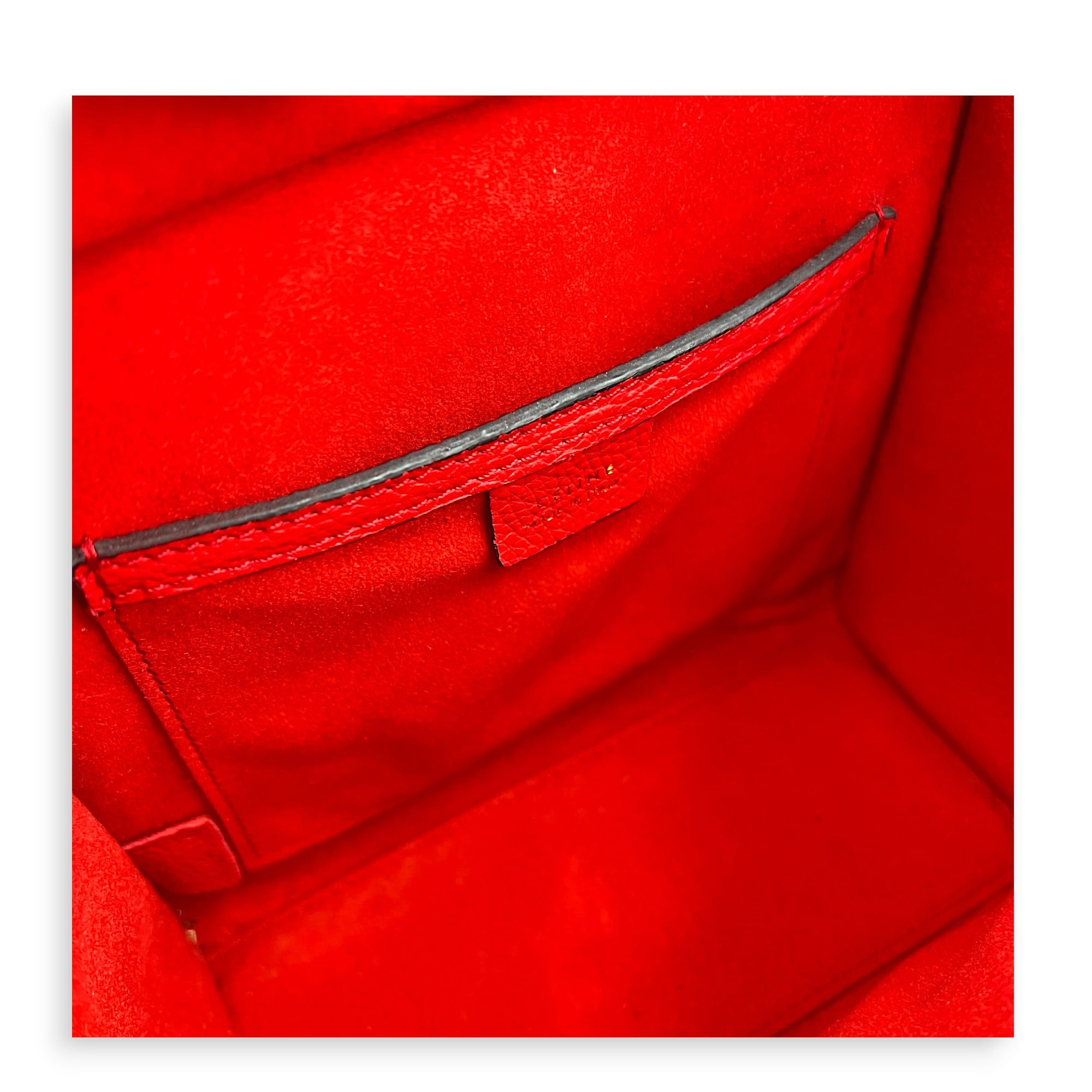 Luggage Top Handle Bag Red in Calfskin, Gold hardware