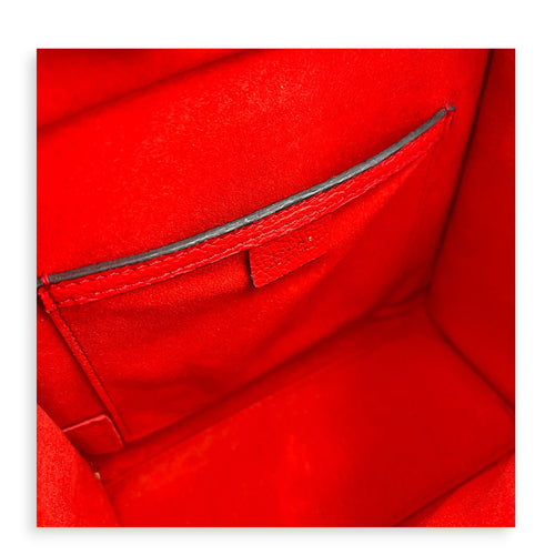 Luggage Top Handle Bag Red in Calfskin, Gold hardware