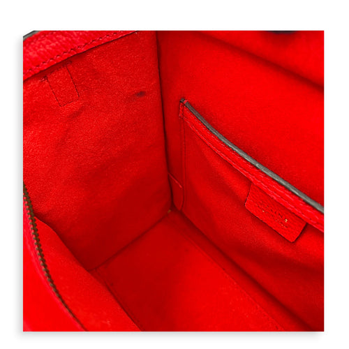 Luggage Top Handle Bag Red in Calfskin, Gold hardware