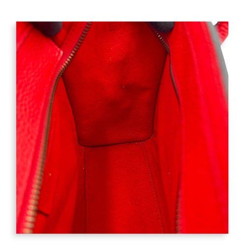Luggage Top Handle Bag Red in Calfskin, Gold hardware