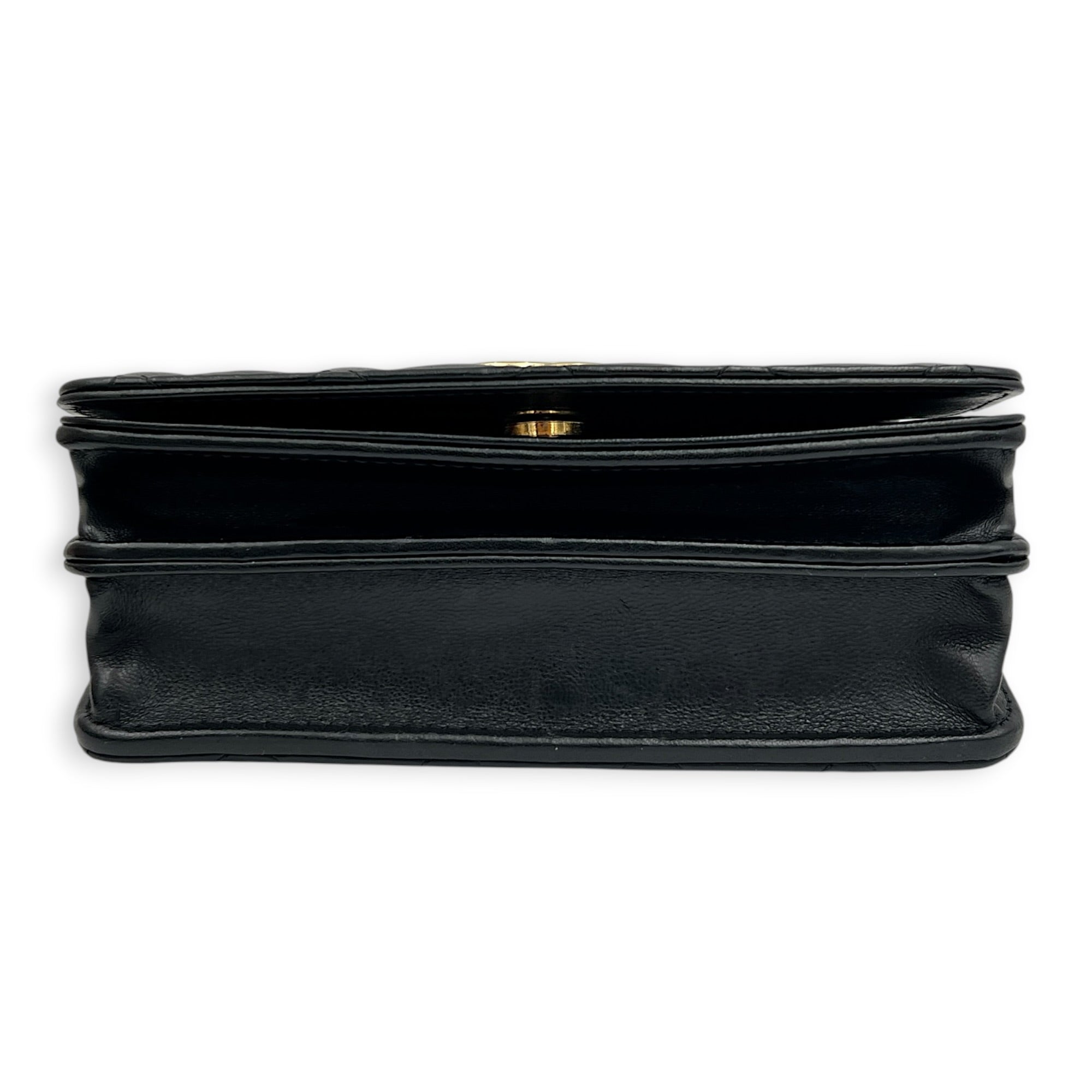 CC Charms Wallet On Chain in Lambskin, Gold hardware