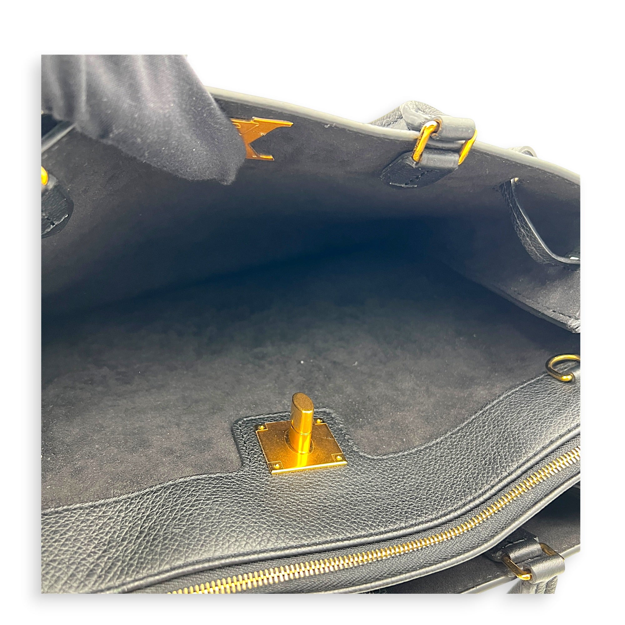 Lock Me Top Handle Bag Black in Calfskin, Gold hardware
