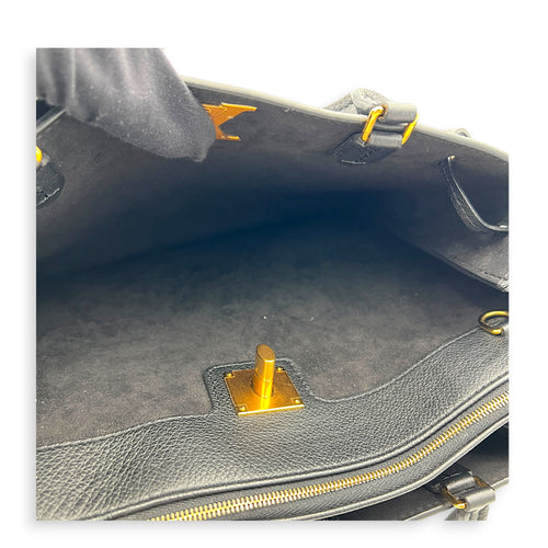 Lock Me Top Handle Bag Black in Calfskin, Gold hardware