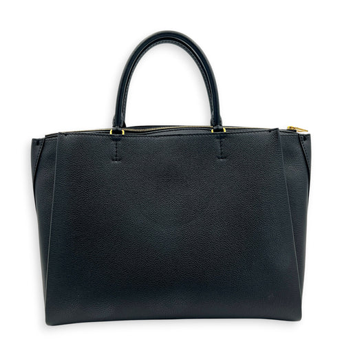 Lock Me Top Handle Bag Black in Calfskin, Gold hardware