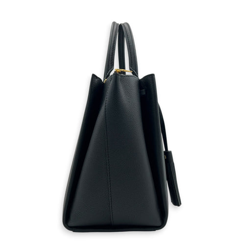 Lock Me Top Handle Bag Black in Calfskin, Gold hardware