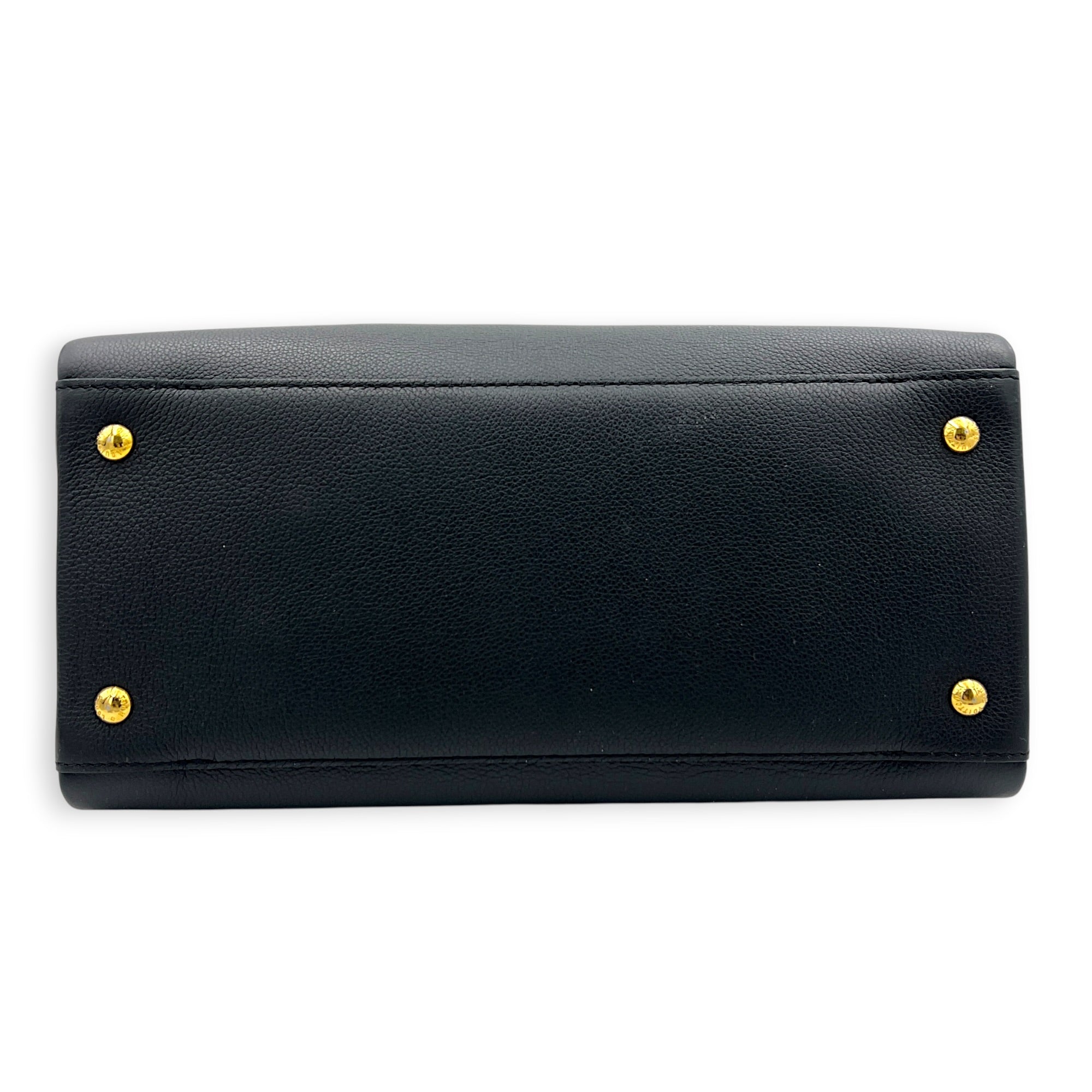 Lock Me Top Handle Bag Black in Calfskin, Gold hardware