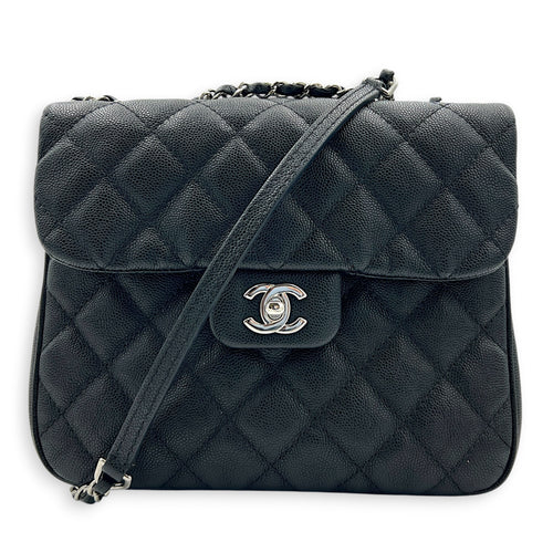 Classic Top Handle Bag Black in Caviar Leather, Gold hardware
