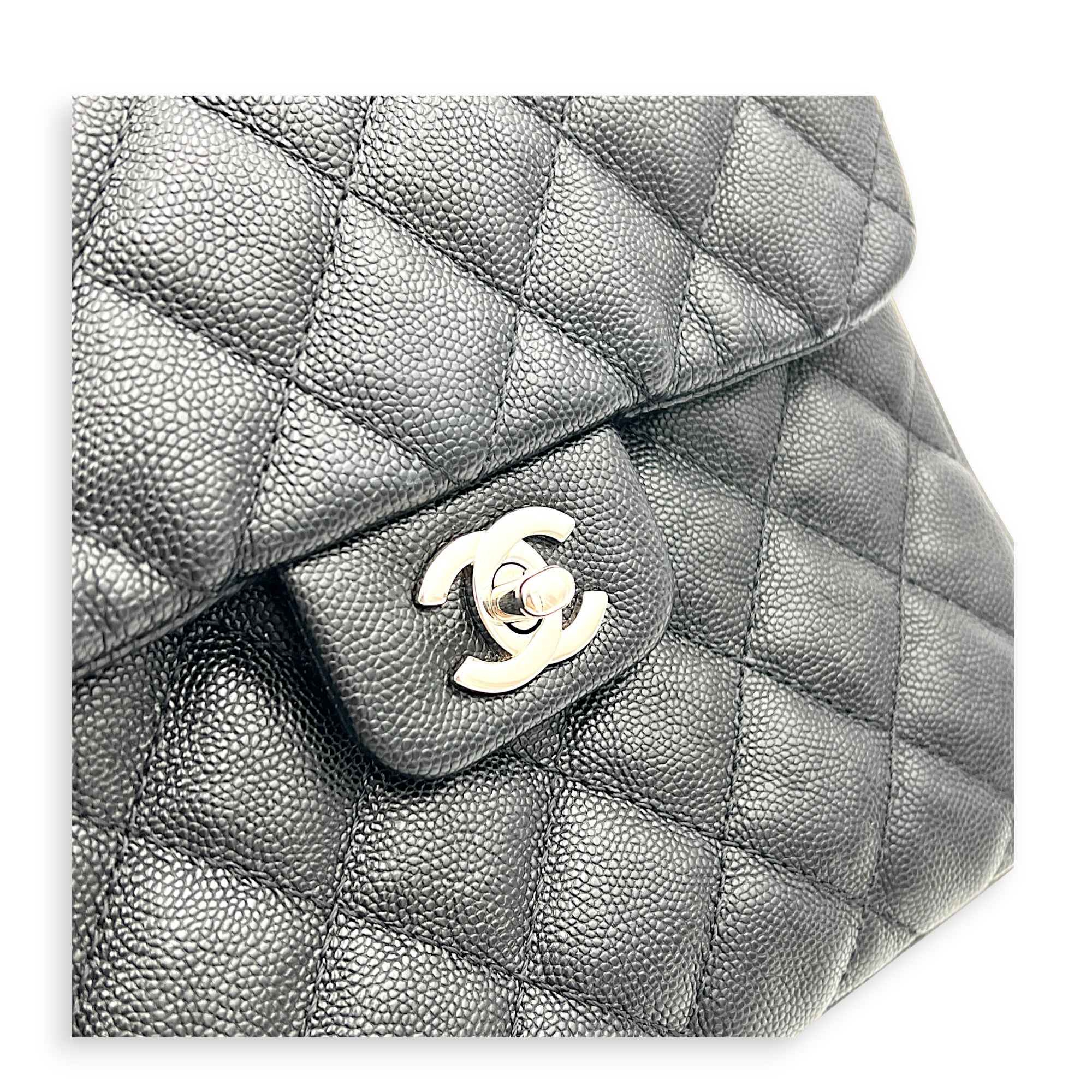 Classic Top Handle Bag Black in Caviar Leather, Gold hardware