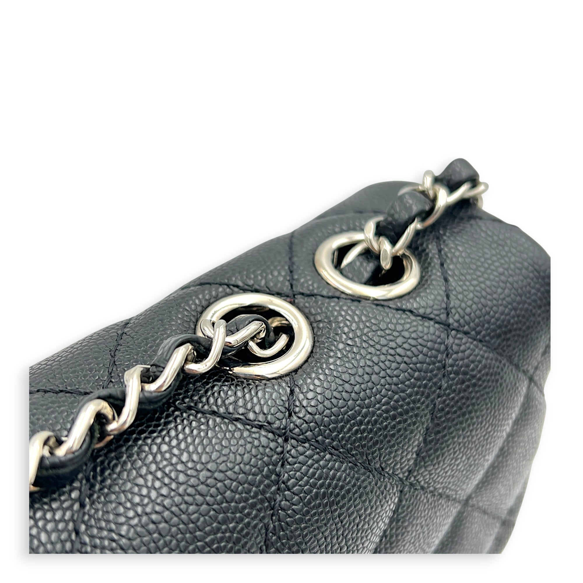Classic Top Handle Bag Black in Caviar Leather, Gold hardware
