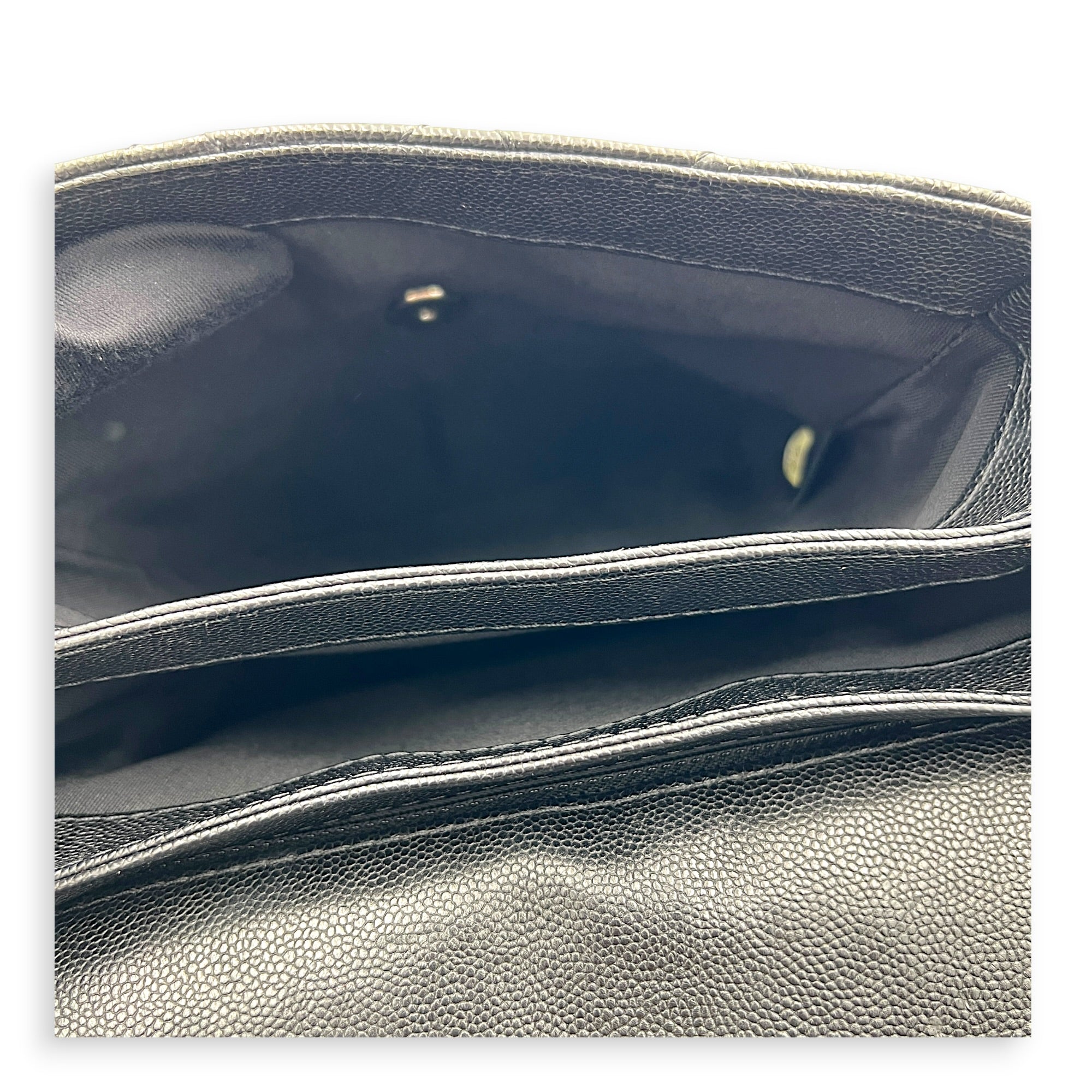 Classic Top Handle Bag Black in Caviar Leather, Gold hardware