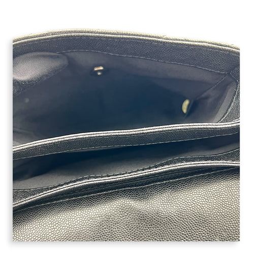 Classic Top Handle Bag Black in Caviar Leather, Gold hardware