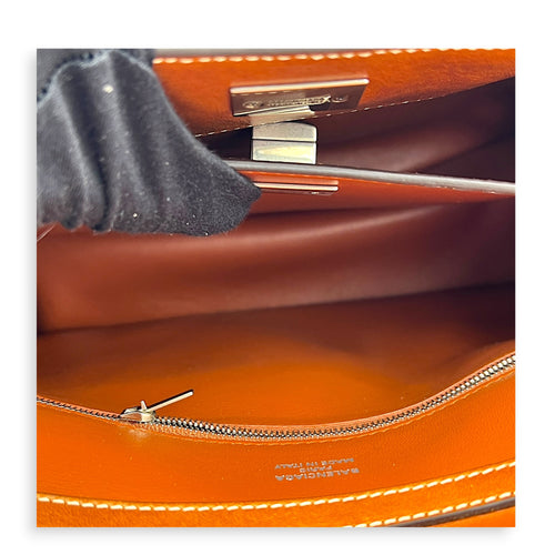 Rodeo Small Brown Shoulder Bag in Calfskin, Silver hardware