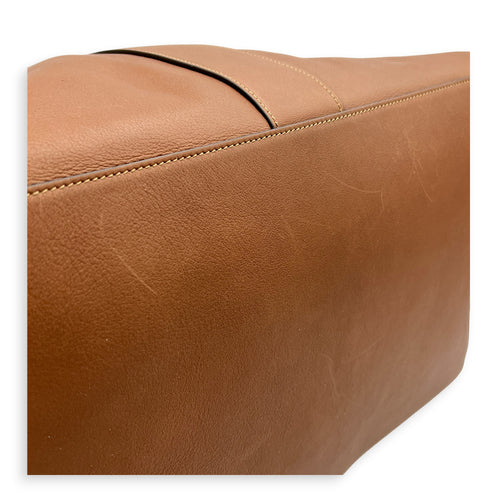 Y Brown Tote Bag in Calfskin, Gold hardware