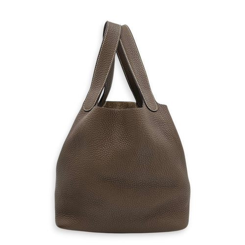 Picotin 22 Etoupe Top Handle Bag in Clemence, Gold hardware