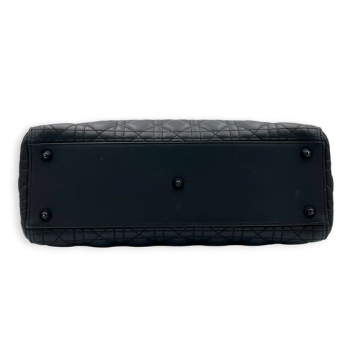 Lady Dior Top Handle Bag Black in Lambskin, Black hardware