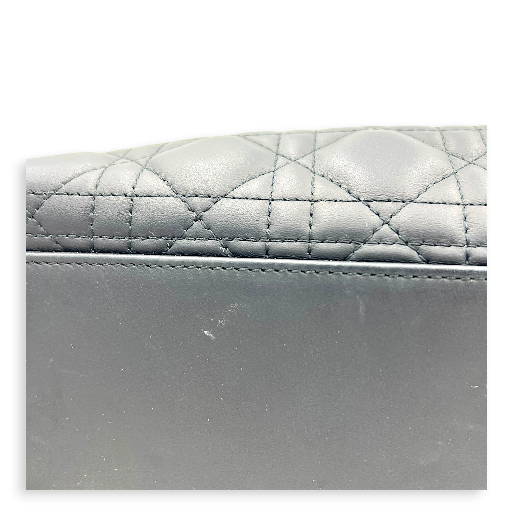 Lady Dior Top Handle Bag Black in Lambskin, Black hardware