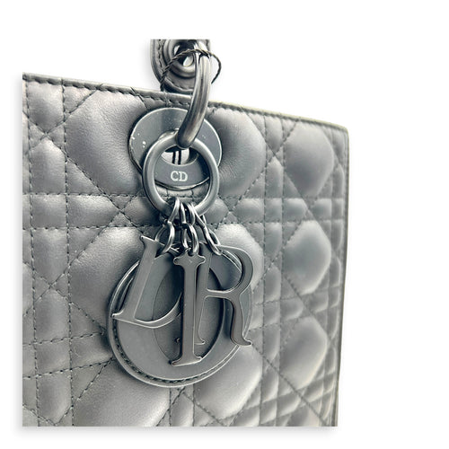 Lady Dior Top Handle Bag Black in Lambskin, Black hardware