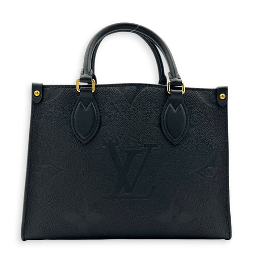 OnTheGo Tote Bag PM Black in Empreinte Leather, Gold hardware