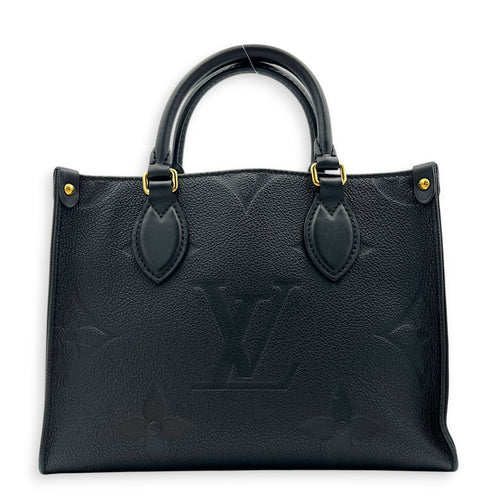 OnTheGo Tote Bag PM Black in Empreinte Leather, Gold hardware