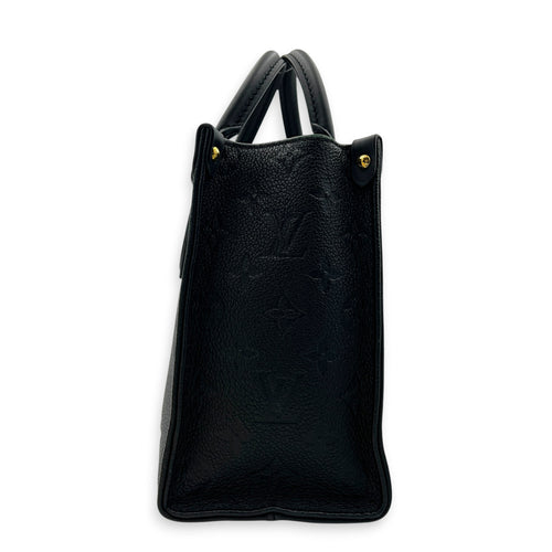 OnTheGo Tote Bag PM Black in Empreinte Leather, Gold hardware