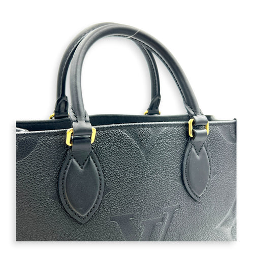 OnTheGo Tote Bag PM Black in Empreinte Leather, Gold hardware