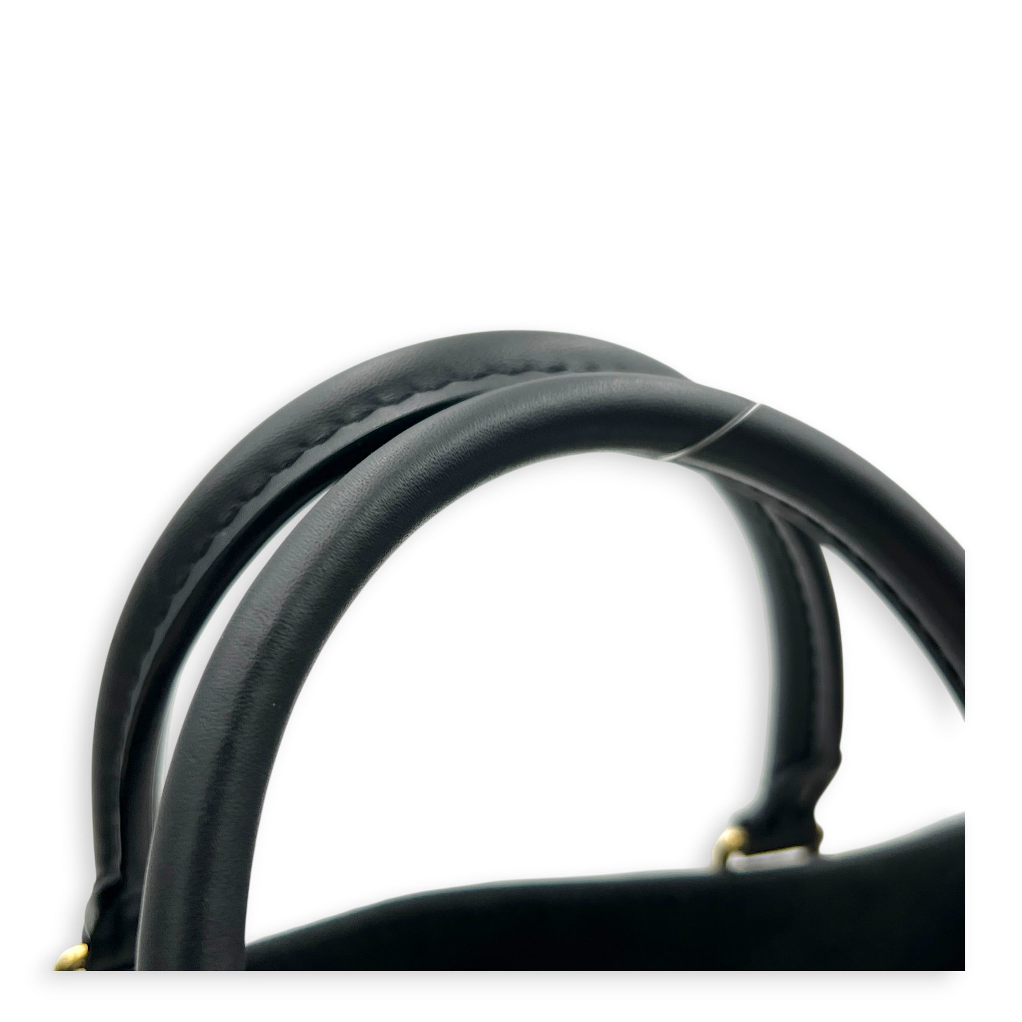 OnTheGo Tote Bag PM Black in Empreinte Leather, Gold hardware