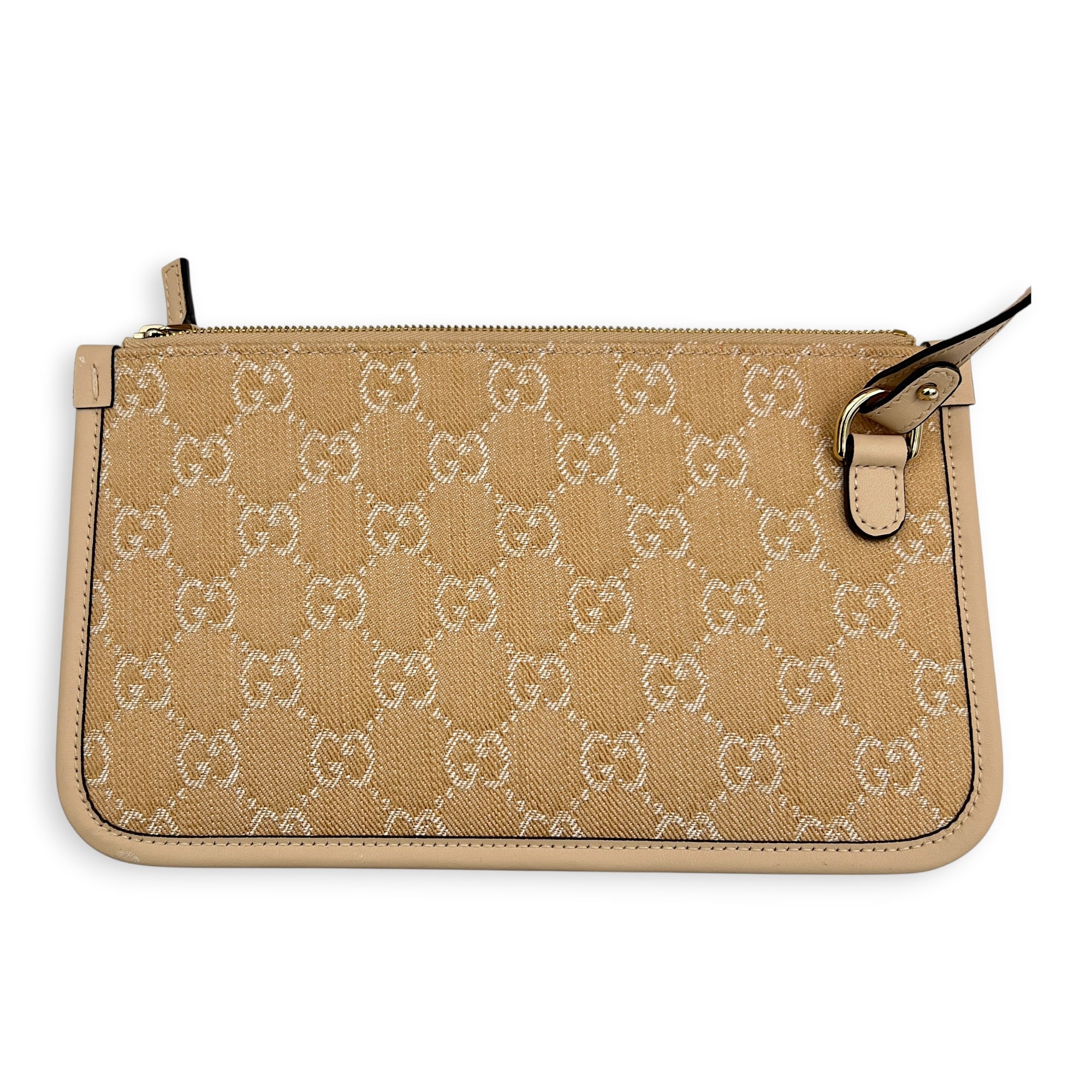 Ophidia Brown Tote Bag in Denim, Gold hardware