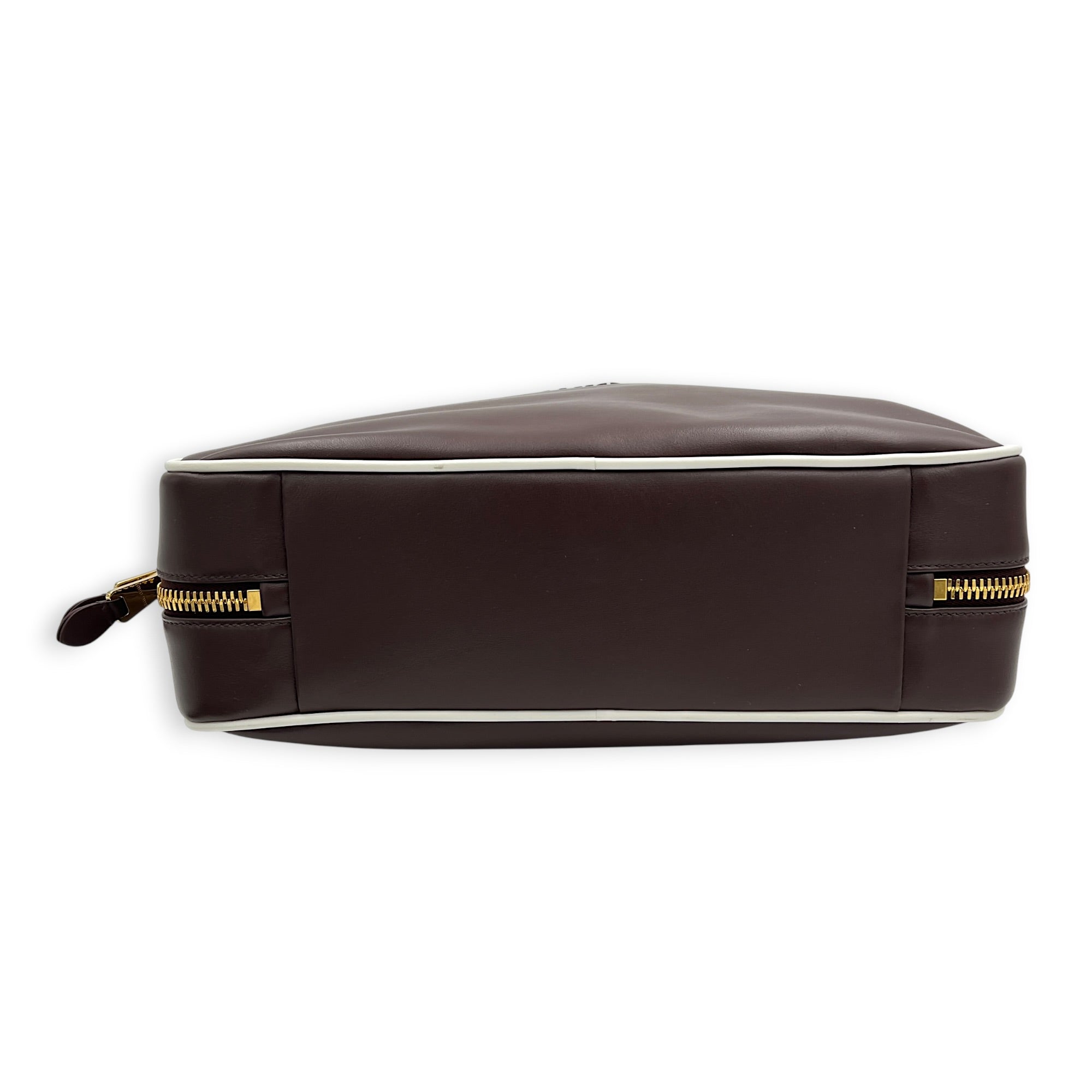 Beau Brown Top Handle Bag in Lambskin, Gold hardware