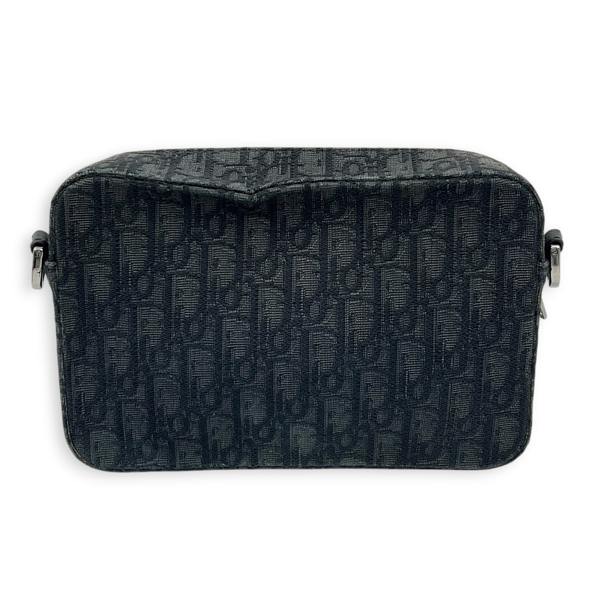 Safari Shoulder Bag Black in Canvas, Silver hardware
