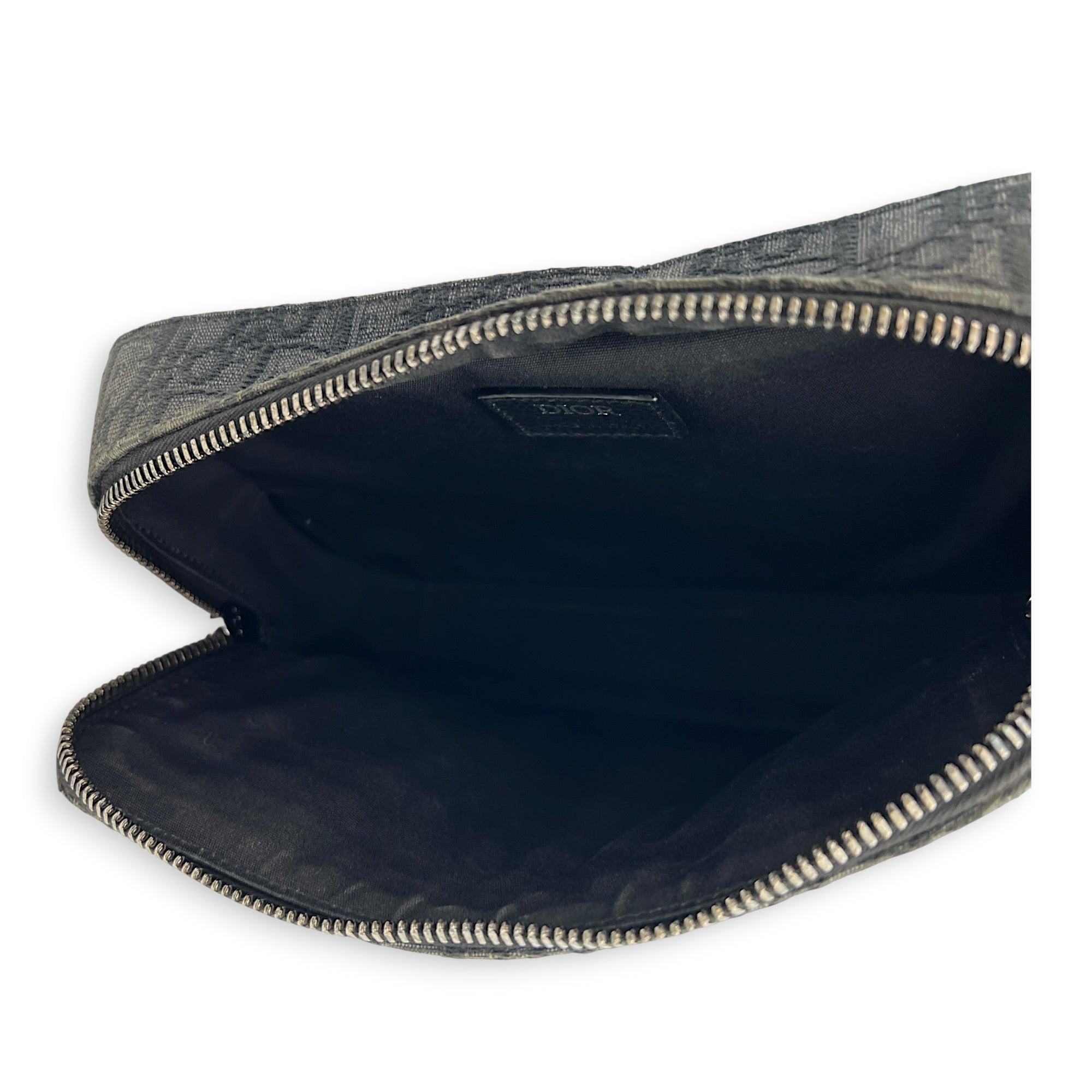 Safari Shoulder Bag Black in Canvas, Silver hardware