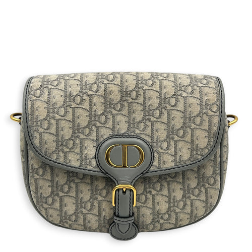 Bobby Shoulder Bag Grey in Canvas, Gold hardware