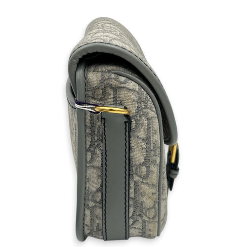 Bobby Shoulder Bag Grey in Canvas, Gold hardware