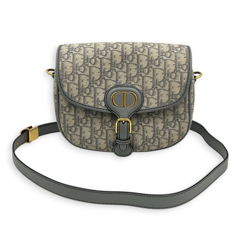 Bobby Shoulder Bag Grey in Canvas, Gold hardware