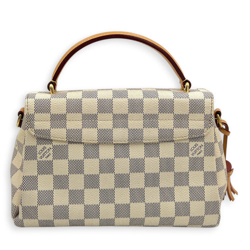 Croisette Top Handle Bag White in Coated Canvas, Gold hardware
