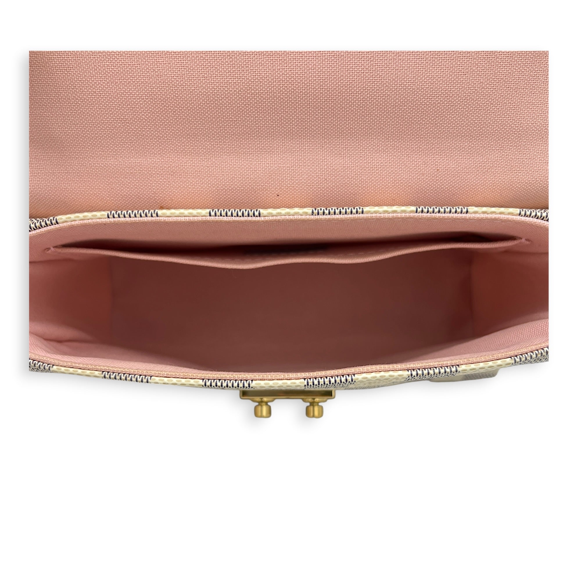 Croisette Top Handle Bag White in Coated Canvas, Gold hardware