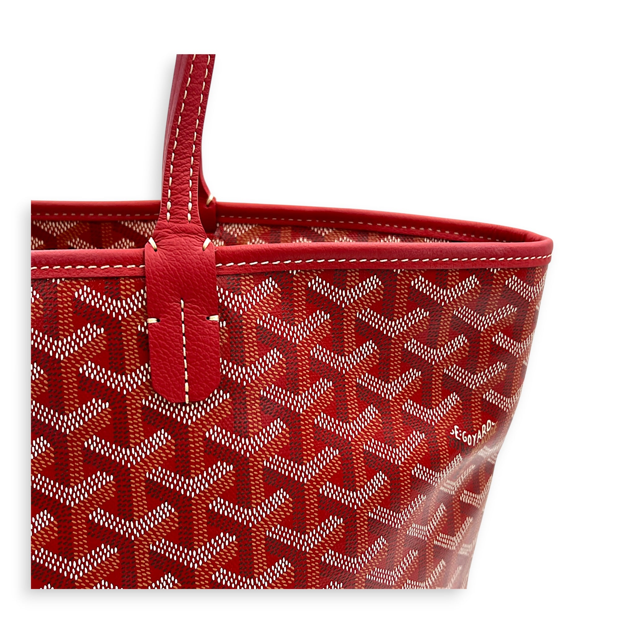 Artois Tote Bag Red in Coated Canvas, Silver hardware