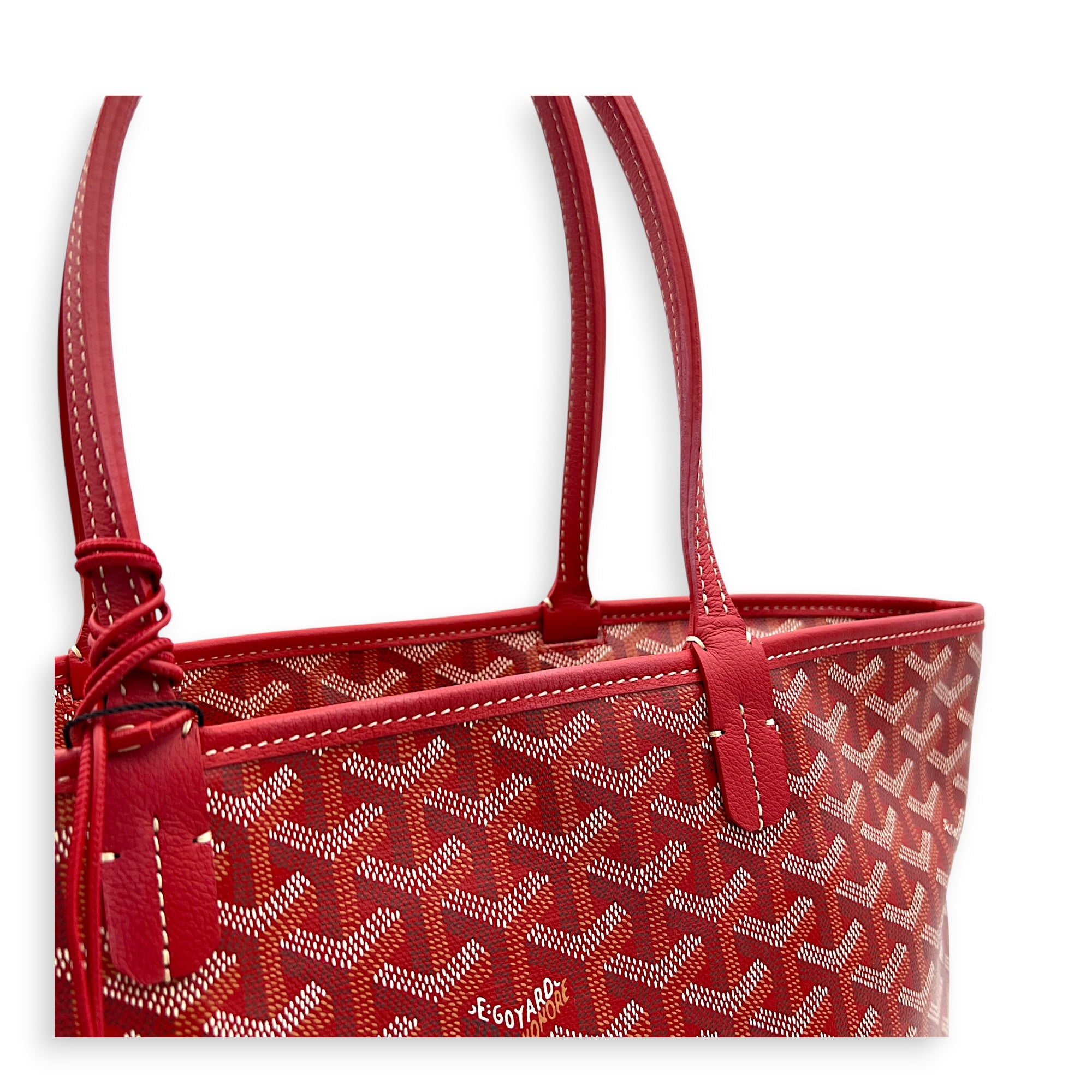 Artois Tote Bag Red in Coated Canvas, Silver hardware