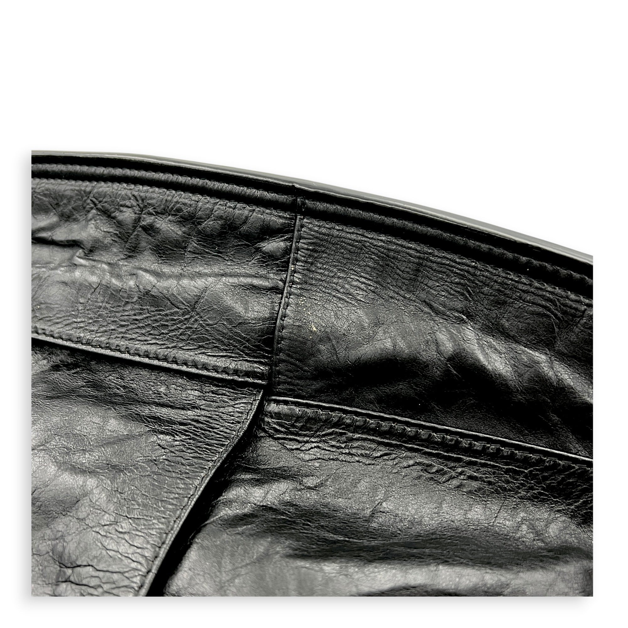 Arco Shoulder Bag Large Black in Calfskin, Silver hardware