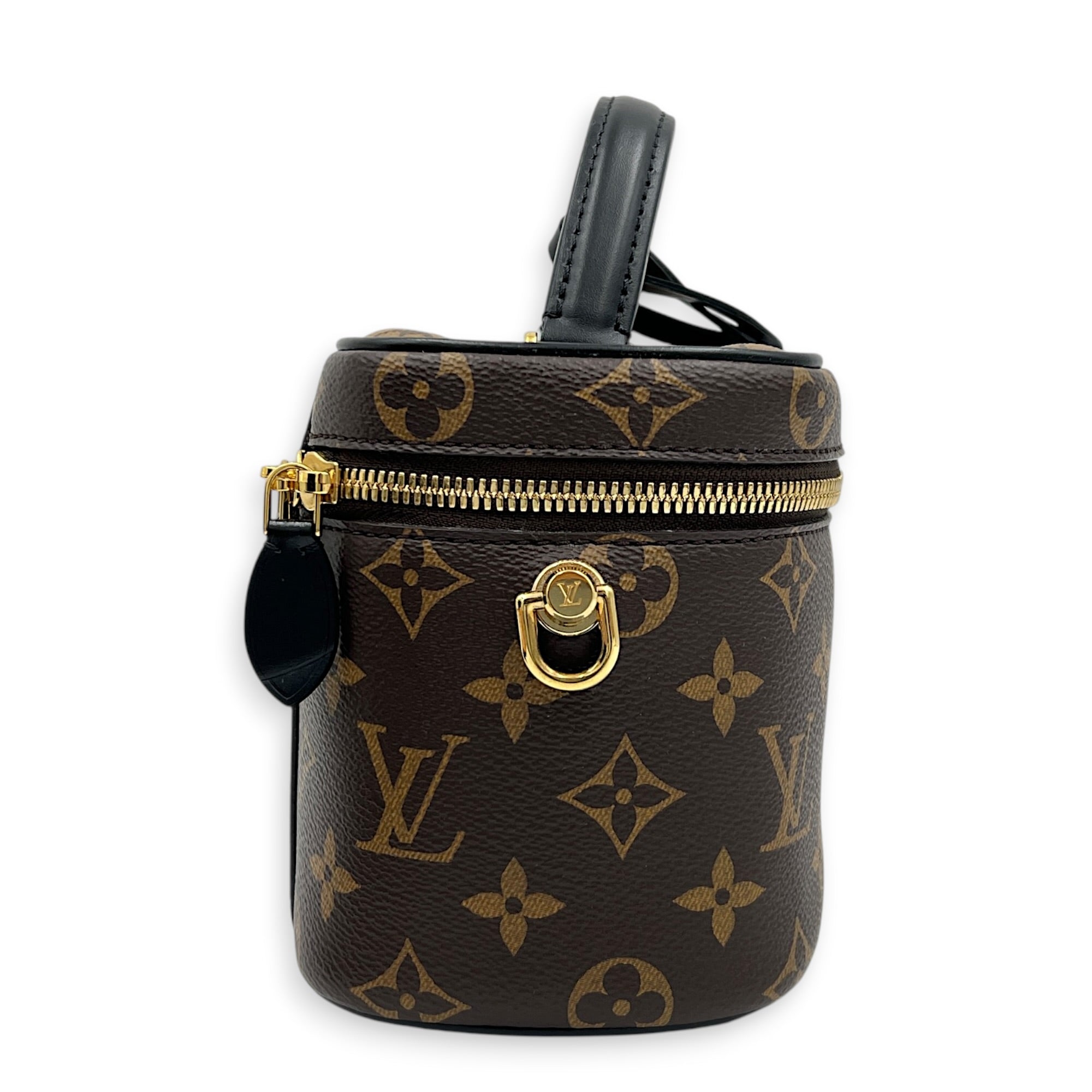 Vanity Top Handle Bag Brown in Monogram Coated Canvas, Gold hardware