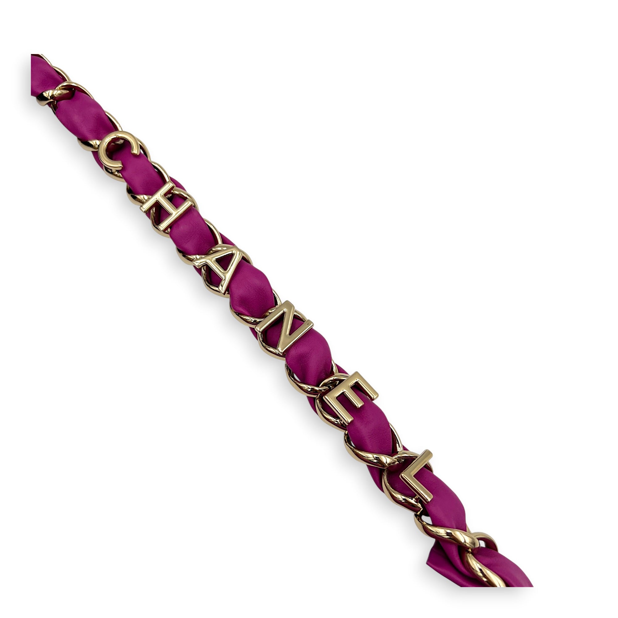 CC Thick Chain Single Flap Shoulder Bag Purple in Lambskin, Gold hardware