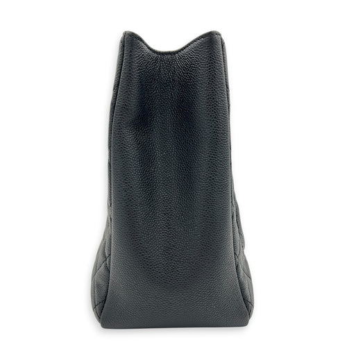 GST Tote Bag Black in Caviar Leather, Silver hardware
