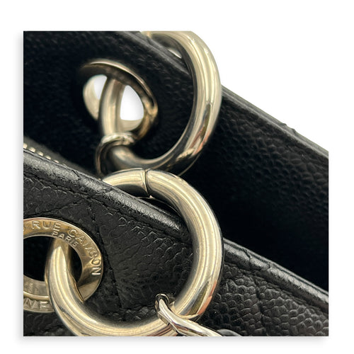 GST Tote Bag Black in Caviar Leather, Silver hardware
