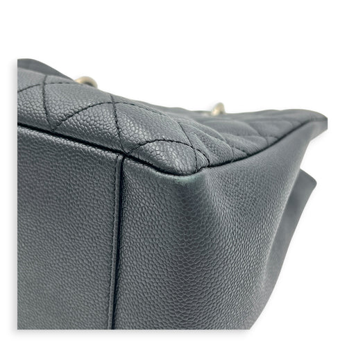 GST Tote Bag Black in Caviar Leather, Silver hardware